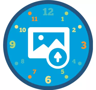 Round clock with photo customisable wall clock sticker - TenStickers
