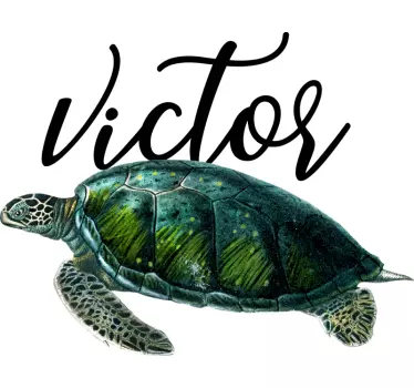 Wall sticker customizable turtle design - TenStickers