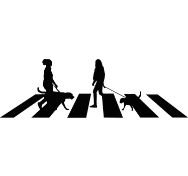 Zebra crossing with people Silhouette Wall Sticker - TenStickers
