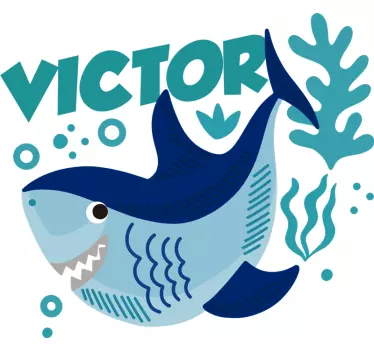Baby Shark with name animal decal - TenStickers