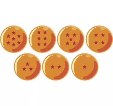 Seven magic balls cartoon wall decal - TenStickers