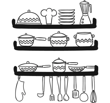 Kitchen Utensil Display cuisine wall sticker - TenStickers