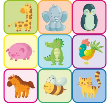 Children's furniture animal animal wall sticker - TenStickers