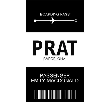 Huawei sticker barcelona boarding pass - TenStickers