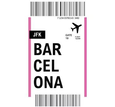 Customizable plane ticket phone decal - TenStickers