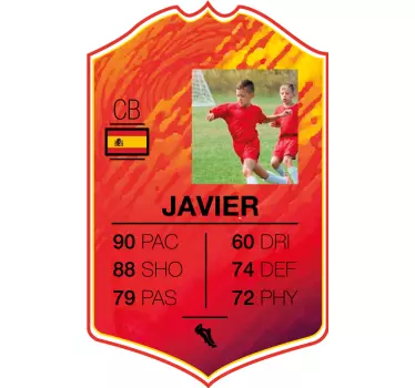 Sports wall sticker javier custom football scorecard - TenStickers