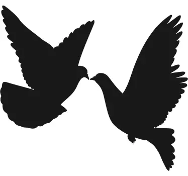 Silhoutte Doves Decal - TenStickers