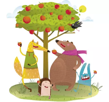 Whimsical Creature Companions wall stickers for kid - TenStickers