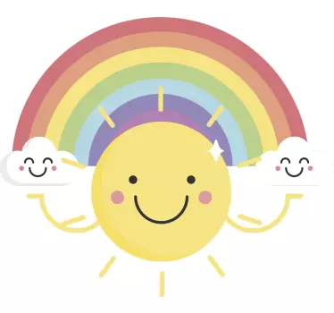 Rainbow and sun wall stikcer - TenStickers