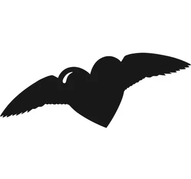 Window sticker of flying heart symbol - TenStickers