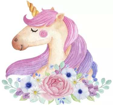 Watercolor unicorn fairy tale wall decal - TenStickers