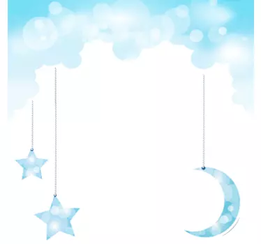 Hanging Moon & Stars Sticker - TenStickers