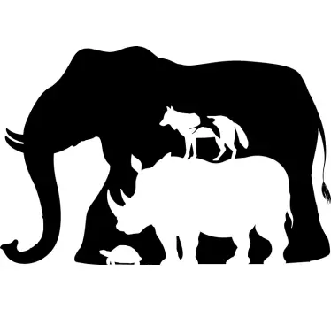 Elephants that create shapes  wild animal decal - TenStickers