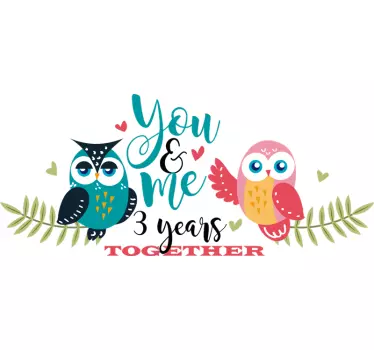 Gufos + couple years headboard wall sticker - TenStickers