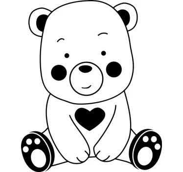 Bear and heart wall decal - TenStickers