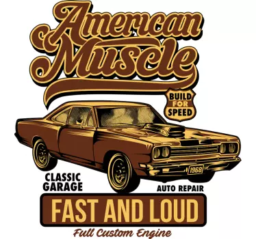 American classic car salon car decal - TenStickers