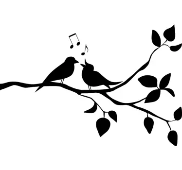 Tree branch with birds decal - TenStickers