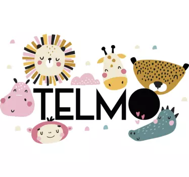 Jungle with name illustration wall art - TenStickers
