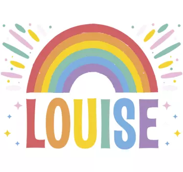 Customised name sunny rainbow wall sticker for kids - TenStickers