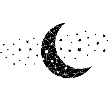 Moon and Stars Abstract decal - TenStickers