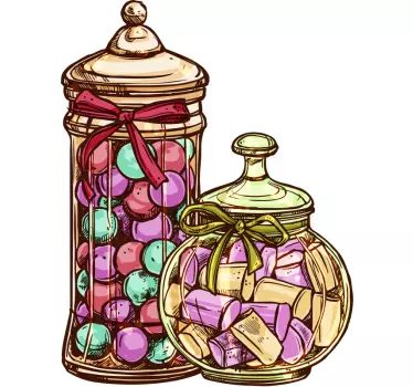 Jars full of goodies kitchen wall decal - TenStickers
