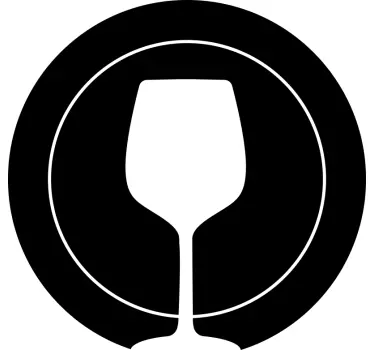 Wine Glass Silhouette drink sticker - TenStickers
