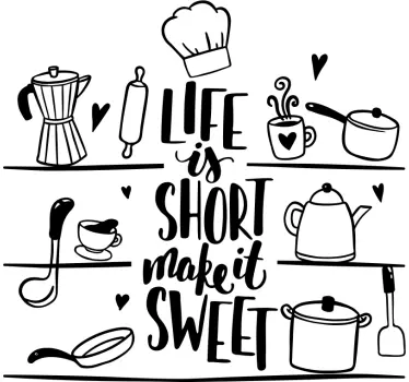 Shelf of love cutlery decal - TenStickers
