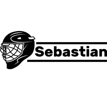 Hockey helmet with Name wall decal - TenStickers