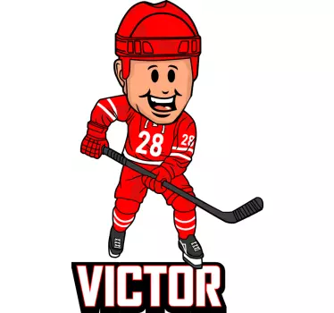 Hockey Player Figure sports wall sticker - TenStickers