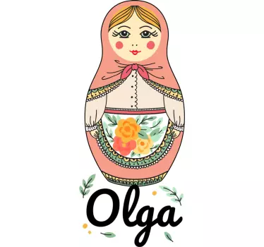 Custom name matryoshka toy decal - TenStickers