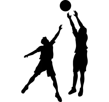 Two people playing basketball basketball wall sticker - TenStickers