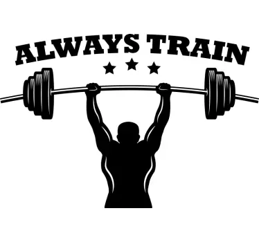 Gym hand with dumbbell and text wall decal - TenStickers