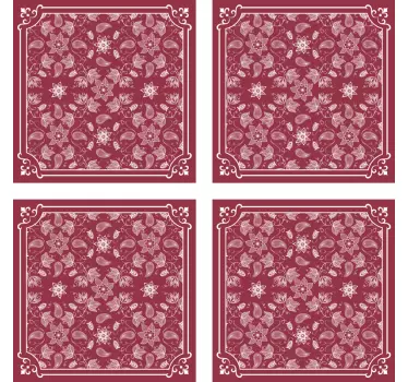 Beautiful paisley flowers  tile transfer decal - TenStickers