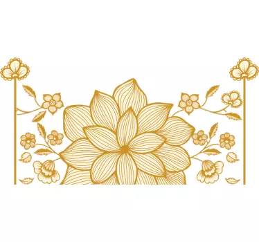 Floral flock paisley wall decal - TenStickers
