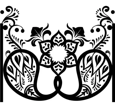 Paisley pattern  decoration wall decal - TenStickers