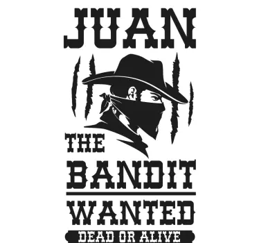 Bandit with name glass door sticker - TenStickers