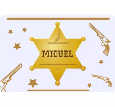 SHERIFF STAR WITH NAME laptop skin - TenStickers