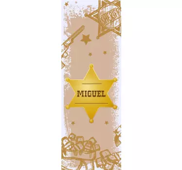 Sheriff badge with name fridge wrap decal - TenStickers