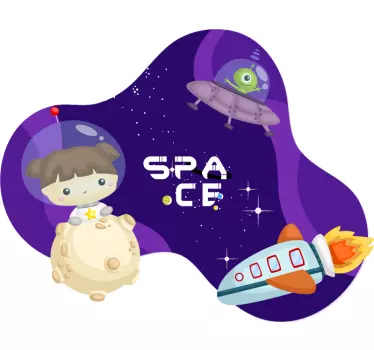 Adorable Cosmic Journey space wall sticker - TenStickers