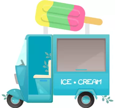 Ice cream truck  illustration wall art decal - TenStickers