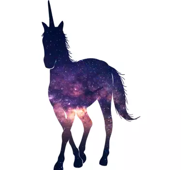 Space colour unicorn fairy tale wall decal - TenStickers
