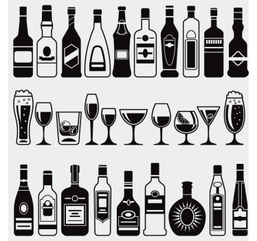 Set of bottles furniture decal - TenStickers