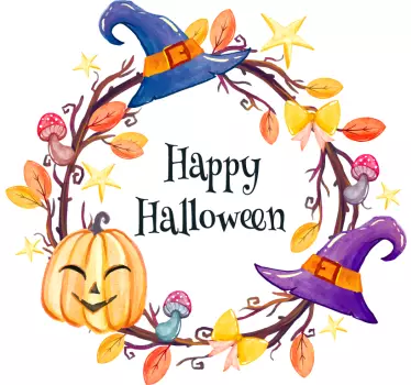 Happy Halloween frame halloween wall sticker - TenStickers