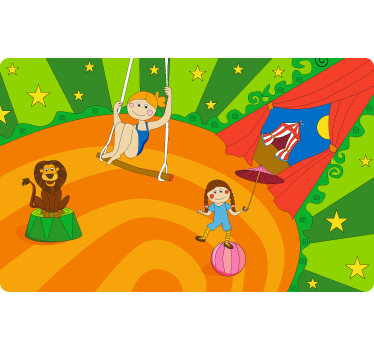 Circus swinging illustration sticker - TenStickers