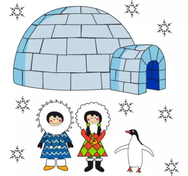 Eskimo Scene Sticker - TenStickers