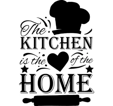 The kitchen is the heart of the house home text decor - TenStickers