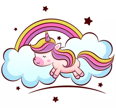 Space colour unicorn fairy tale wall decal - TenStickers