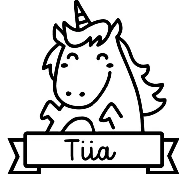 Unicorn with  Custom name Sticker - TenStickers