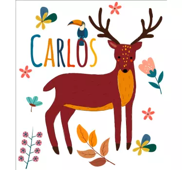 Customizable Deer Illustration wall sticker - TenStickers