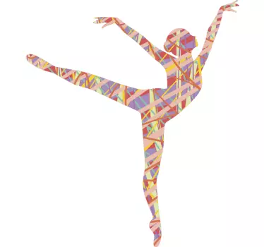 Dance sticker dancer silhouette in colorful design - TenStickers